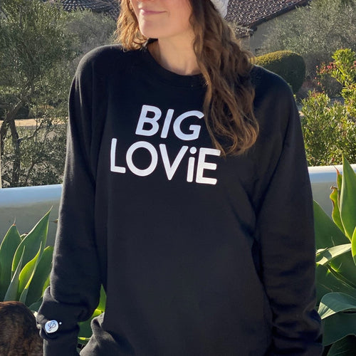 BIG LOViE CREWNECK SWEATSHIRT | BLACK - 40daY40nighT
