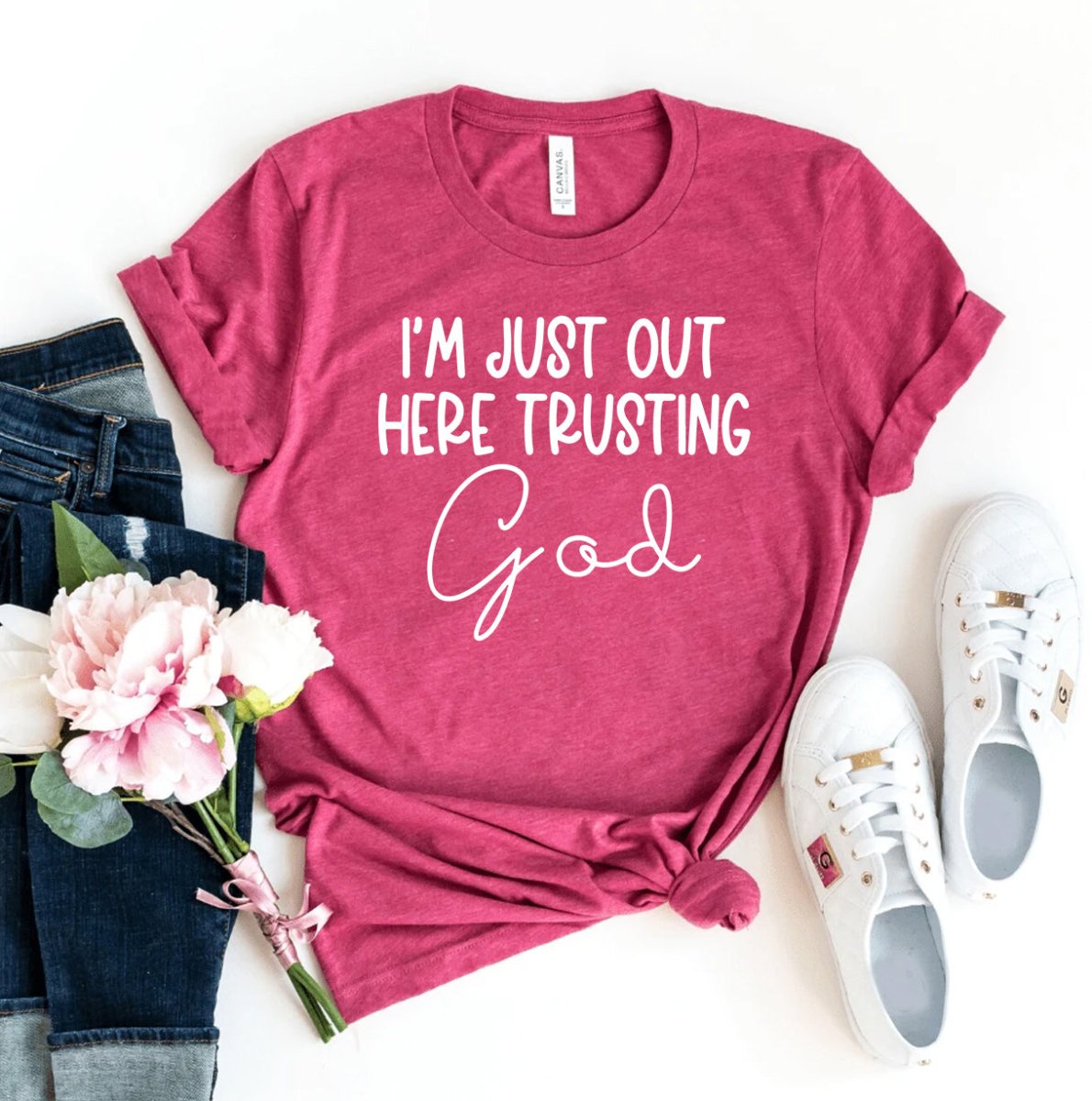 I'm Just Out Here Trusting God T-shirt - 40daY40nighT