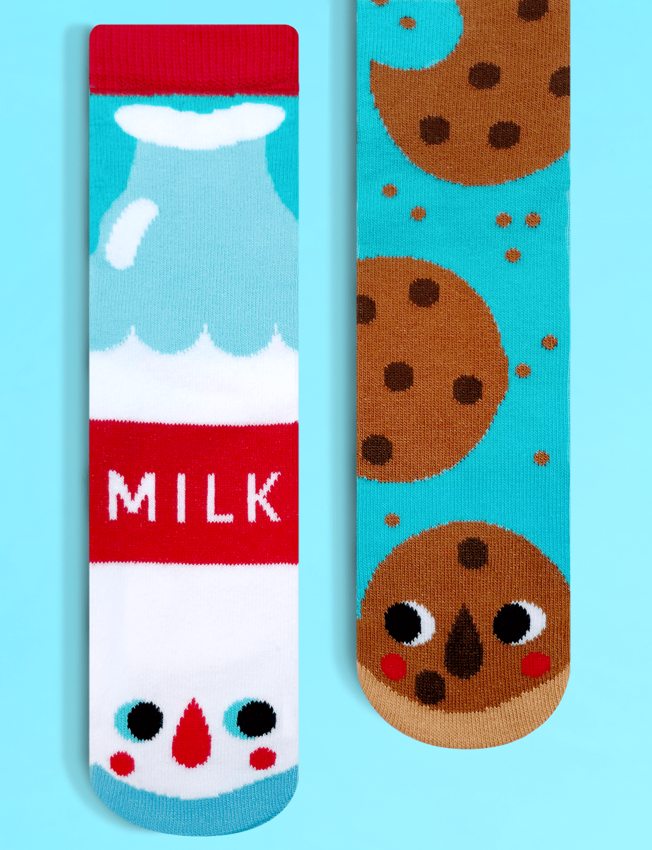 KIDS MILK & COOKIES NO SLIP SOCKS - 40daY40nighT